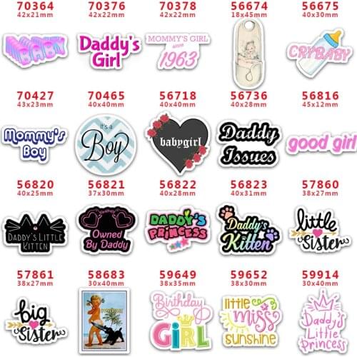 30pcs/lot Free Shipping Flat Resins Daddys Girl Planar Resin For Hair Bow Characters PR70364