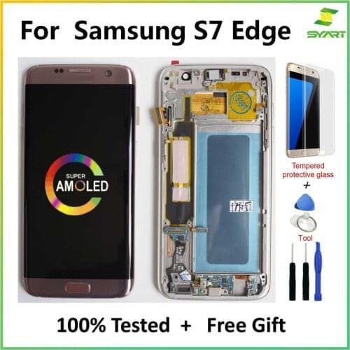 5.5'' AMOLED NEW Without Burn-Shadow LCD Display With Frame for SAMSUNG Galaxy s7 Edge SM-G935 G935F G935FD LCD Touch Screen