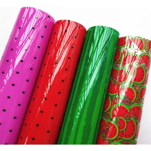 A4 20*33CM classic print cartoon watermelon Transparent UV clear print pvc fabric for DIY accessories BHY1273