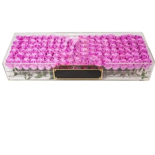 Valentines Day Rose Acrylic 100 Flower Box Flower Storage Box Paper Packaging Gift Box For Girls