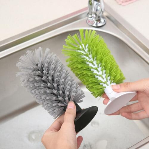 Cleaning Brush Cup Bottles Sink Kitchen Cleaning Accessories Water Scrubber Wine Suction Cleaning Cup Brush Glass Cleaner
