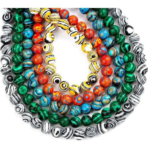 6 8 10mm Austria Natural Malachite beads For Making jewelry Diy Bracelet necklace natural Peacock Stone beads wholesale K002