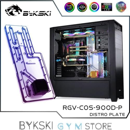 Bykski Distro Plate For Corsair 900D Case, 240+360 Radiator Water Cooling Loop Solution, 12V/5V RGB SYNC, RGV-COS-900D-P