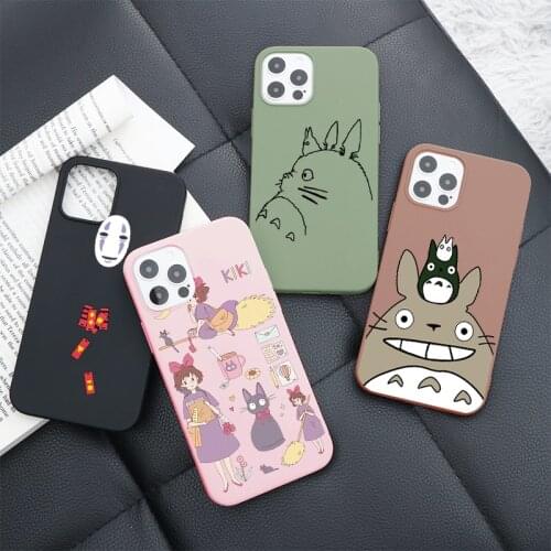 For Samsung Galaxy A21S A12 A50 A70 A51 A71 A31 A41 A32 S8 S9 S10 S20 FE S21 Plus Note 20 Ultra Japan Anime Ghibli Kaonashi Case