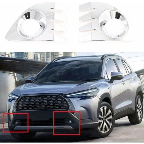 For Toyota Corolla Cross (XG10) 2020 2021 Chrome Front Rear Fog Light Lamp Cover Foglight Trim Bezel Molding Styling Garnish