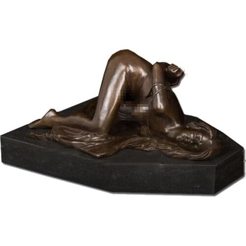 DS-549 Bedroom Bronze Western Sexy Slave Girl Bronze Sculpture Nude Sexually active Bundled Woman Statue Figurine Decor
