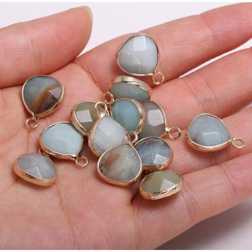 Natural Stone Faceted Amazonite Pendants Water drop shape Exquisite Charms for Jewelry Making Diy earring necklace accessories
