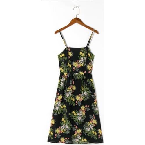 Summer Womens Casual Printed Slim Sling Dress