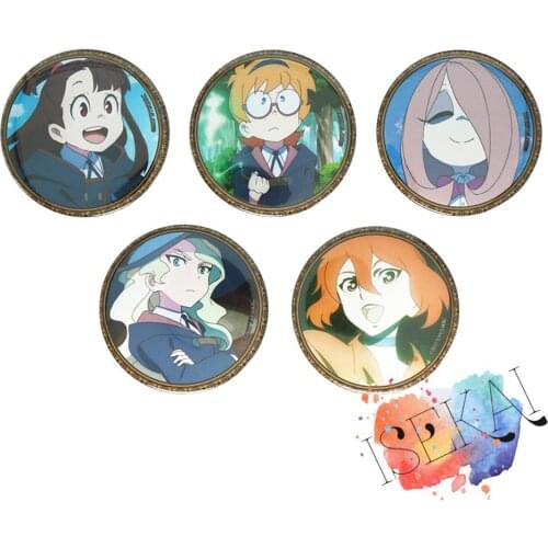 Little Witch Academia Anime Badge Kagari Atsuko Akko Lotte Sucy Diana Shiny Chariot Metal Badge Brooch Pins