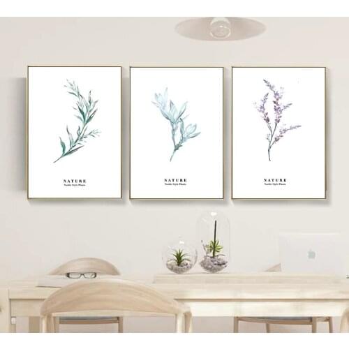 Minimalism Magnolia Lavender Flower Nature Quotes Wall Art Canvas Painting Posters And Prints Wall Picture For Living Room Decor