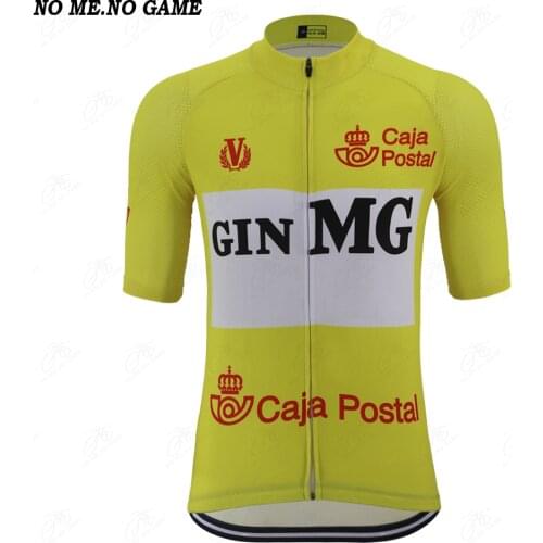 Mens pro cycling team clothing retro cycling jersey yellow road racing cycling clothing MTB bike jersey Ropa Ciclismo
