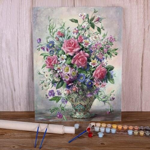 Flower Peony Icon Modern DIY Painting By Numbers Package Acrylic Paints 40*50 Painting On Canvas Decorative Paintings Art