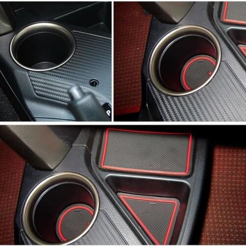 14pcs Non-slip Car Gate Slot Pad Cushion Mat Interior Rubber Cup Mat Door Groove Mat Protect For Toyota RAV4 RAV 4 2016
