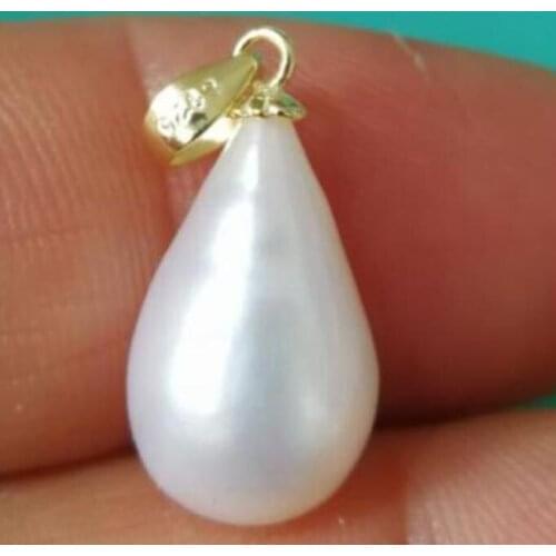New beautiful 10x13 mm natural white pearl necklace pendant