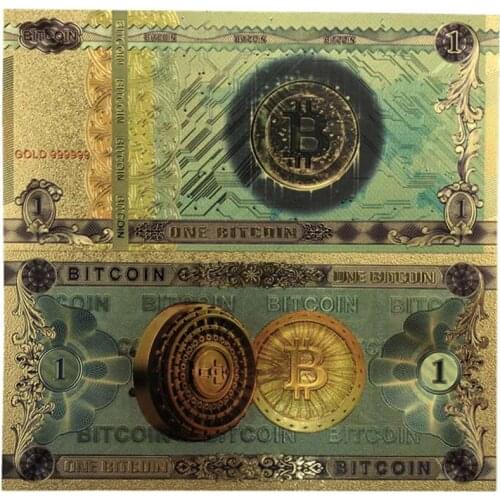 One Bitcoin Gold Banknotes Bitcoin Commemorative Round Collectors Coin Bit Coin