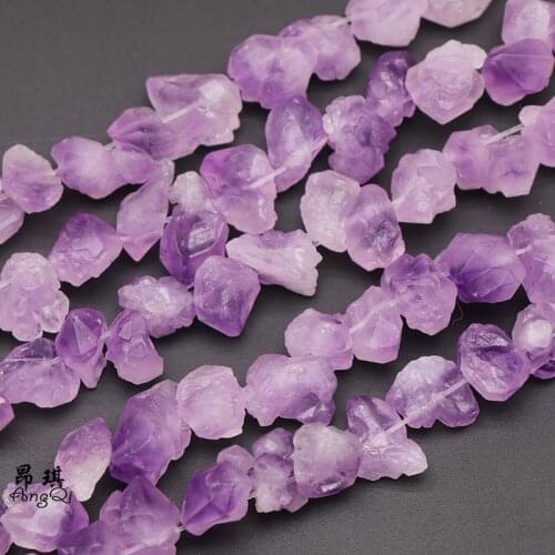 Natural Irregular Freeform Raw Stone Rough Purple Amethysts Beads 8-12mm Mineral Crystal Beads For Diy Jewelry Making Necklaces