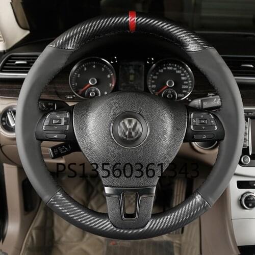 Suitable for Volkswagen VW T-Cross Sagitar Lavida Tayron Tiguan Bora T-ROC Jetta Passat Hand-sewn leather steering wheel cover