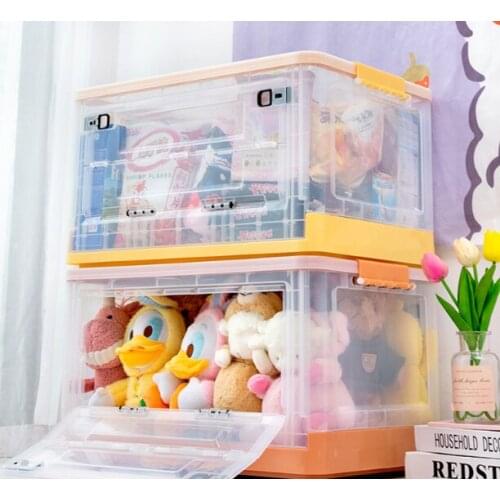 Toy front open folding transparent bearing capacity more space saving snack sorting artifact storage box J05