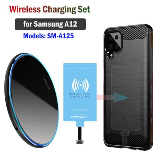 Qi Wireless Charging for Samsung Galaxy A12 SM-A125 Wireless Charger Pad Install USB Type C Phone Charging Receiver Case