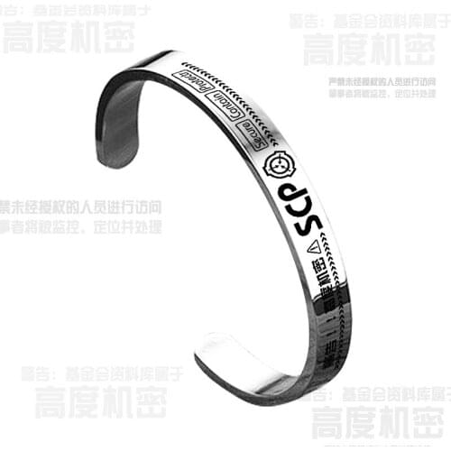 SCP Special Containment Procedures Foundation Bracelets Cosplay Casual Stainless Steel Silicone Bracelet Jewelry Props Xmas Gift