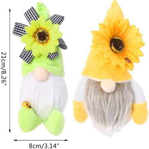 Bumble Bee Gnome Plush Decoration, Spring Sunflower Gnome Cute Faceless Doll Scandinavian Tomte Nisse Swedish Honey Bee
