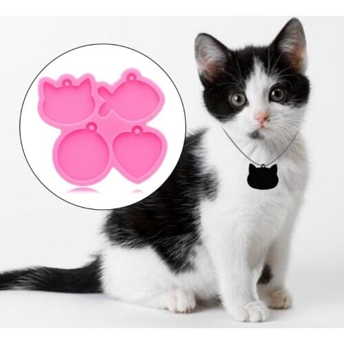 M2EA Silicone Mold Love Pet Tag Keychain Epoxy Resin Mold DIY Keychain Pendant Jewelry for Valentine Love Gift Craft