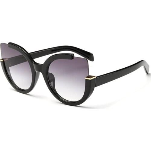 Sexy Cat Eye Sunglasses Women Brand Designer Mirror Sun Glasses Ladies Round Lens Shades for Women Eyewear UV400