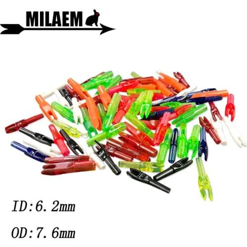 50pcs Archery Arrow Nock Arrow Cam Plastic Nocks ID 6.2mm OD7.6mm Arrow Shaft Carbon Aluminum Arrow Shooting Hunting Accessories