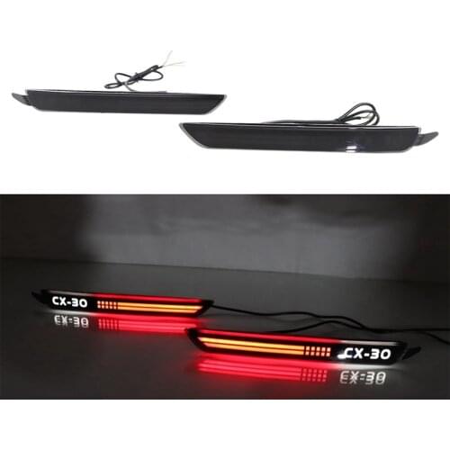 Car Rear Bumper Bumper Light LED Turn Signal Brake Light Rear Bumper Tail Light Warning Light for Mazda CX-30 2021