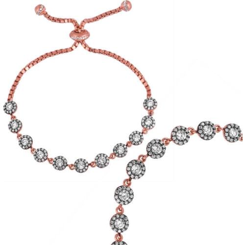 Tevuli 925 Sterling Silver Diamond Montür Lady With Lift Bracelet