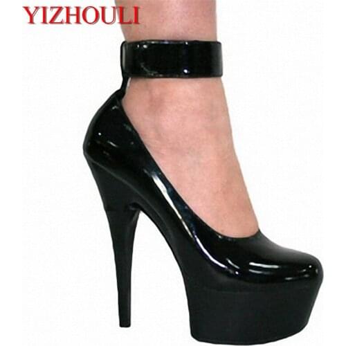 15 cm ultra high heels fine with waterproof paint single shoe heels Color matching diamond club shoes