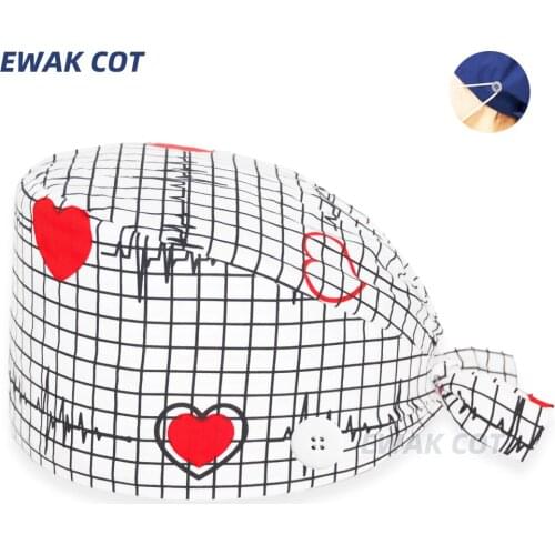 Unisex Breathable Skull medical Hat Pet clinic scrubs cap cotton Anesthetist work hat women Health service nursing work hat