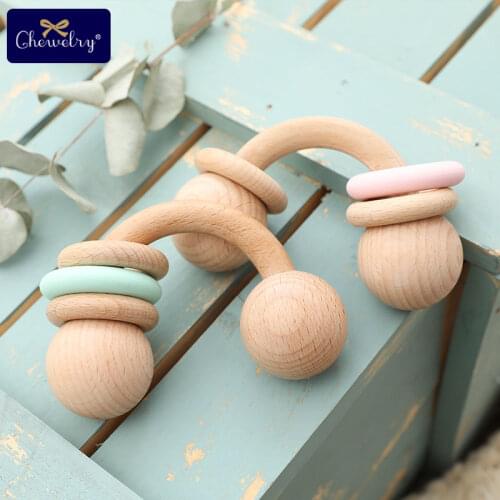 1PC Baby Toys Half Ring Beech Toys Wooden Teether Rings Food Grade Silicone Rings Baby Teething Rodent For Children DIY Products