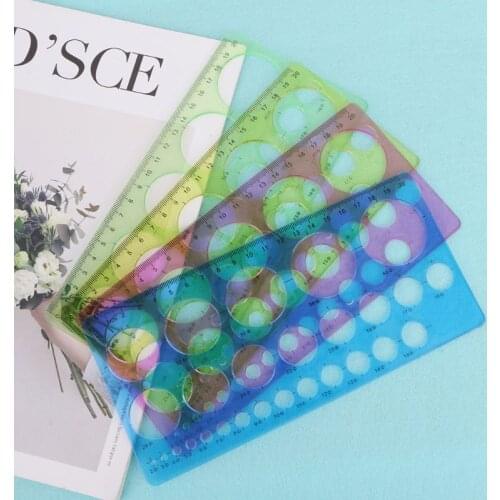 1PC Plastic Circles Geometric Template Ruler Stencil Drawing Tool Stationery for student
