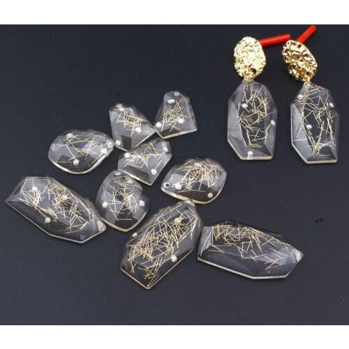 10pcs Fashion Irregular Transparent Resin Charms Earring Findings Minimalist Earrings Necklace Pendant Diy Craft Jewelry Make