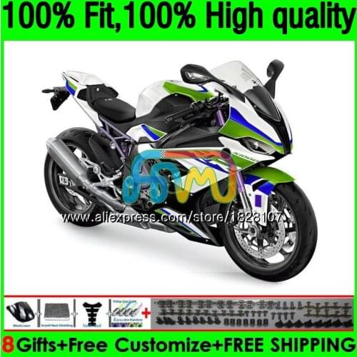100%Fit Injection For NEW S1000 RR S1000RR 19 20 21 153BS.30 S1000-RR S 1000 RR S 1000RR 2019 2020 2021 White green OEM Fairing