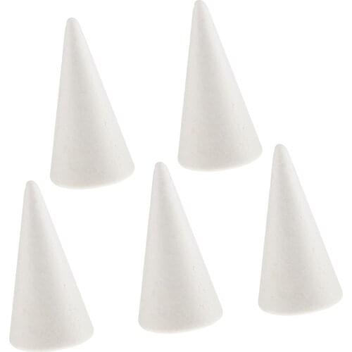 20x White Styrofoam Polystyrene Cone Shape Foam for Home Wedding Party Decor