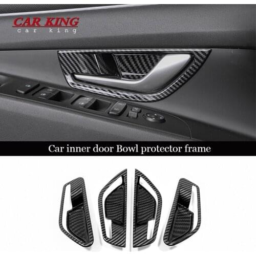 For Hyundai Elantra CN7 2020 2021 Accessories ABS Carbon fiber Car inner door Bowl protector frame Cover Trim Car Styling 4pcs