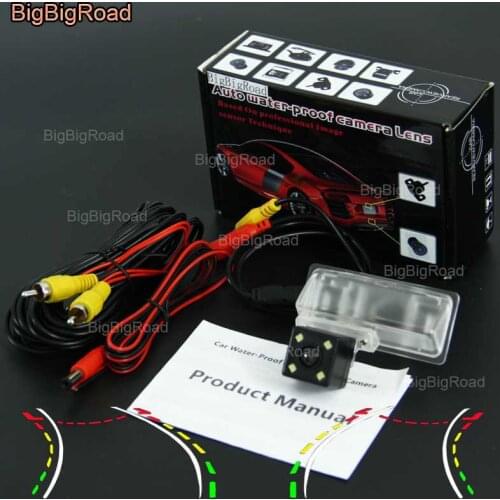 BigBigRoad Car Intelligent Dynamic Track Rear View Camera Backup Reversing Camera For nissan bluebird 2015 2016 tiida 2016