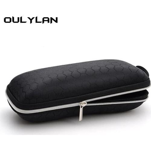 Oulylan Popular Colorful Glasses Case Rectangle Zipper Sunglasses Hard Glasses Case Eyewear Pouch Protector Box Holder with Hook