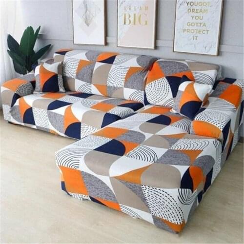 Geometric 1/2 Pieces Sofa Cover Set Couch Cover Elastic Sofa Cover for Living Room Pets Corner L Shaped Chaise Longue Sofa Cove
