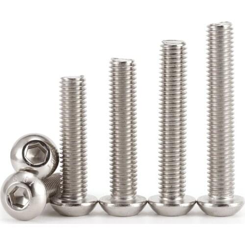 ISO7380 10.9 nickel-plated mushroom head / semicircular head hexagonal screw screw M1.6-M5 50Pcs