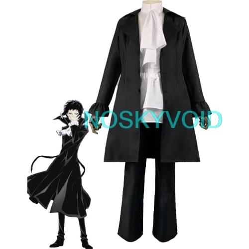 Bungo Stray Dogs Ryunosuke Akutagawa Cosplay Costumes Halloween Carnival Party Uniform Akutagawa Ryunosuke Wig