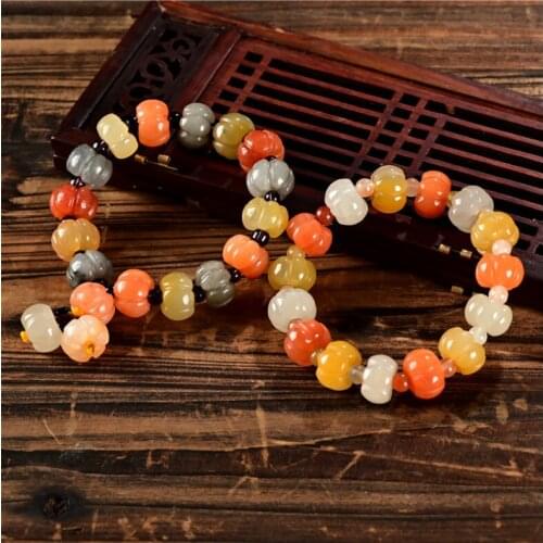 Classic High Quality Gold Silk Jade Pumpkin Bracelet 4 Colors Bracelet Jade Gifts Wholesale Handmade Bracelet
