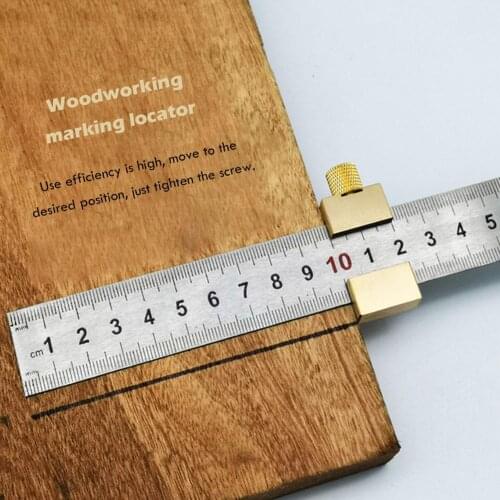 30cm Steel Ruler Woodworking Angle Scriber Line Brass Locator Positioning Block For Carpentry Scriber Wood cutter Measuring Tool