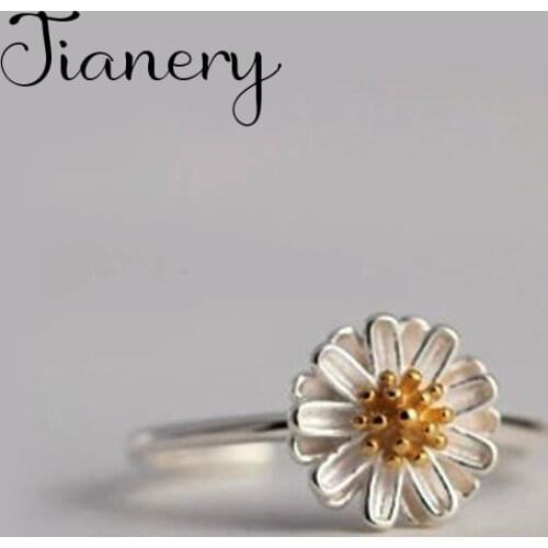 Personality Bohemian Vintage Daisy Flower Rings For Women Men Vintage Rings Gothic Jewelry Valentines Gifts 2021