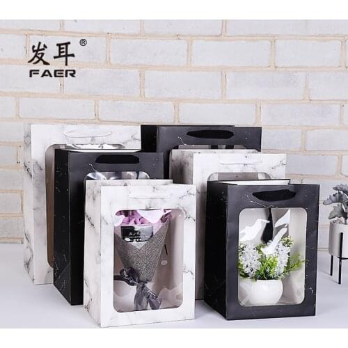 Marble transparent anniversary wedding gift bag candy paper packaging flower gift box пакетики для конфет Коробка для подарков