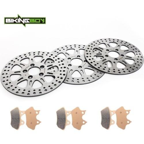 BIKINGBOY Sportster XLR XLS 00 01 02 03 Touring Road Glide King Electra Glide 00-06 05 Front Rear Brake Disks Discs Rotors Pads