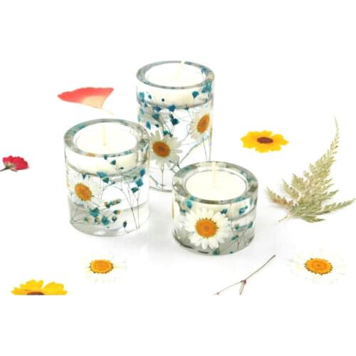 Candle Holder Epoxy Mold Handmade Resin Craft Tools Round Aromatherapy Candle Tray Diy Home Decor