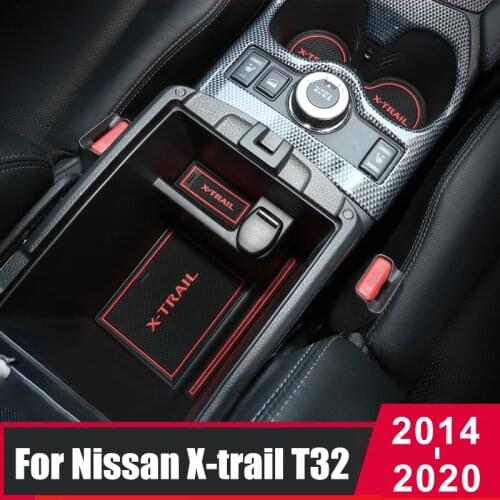 For Nissan X-trail X trail t32 2014-2020 Gate Slot Pad Non-slip Door Pad/Cup Anti Slip Door Groove Mat Trim Interior Accessories